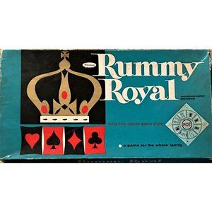 Vintage RUMMY ROYAL GAME by Whitman 1962 Table Sized Game Sheet Mat Popular GUC